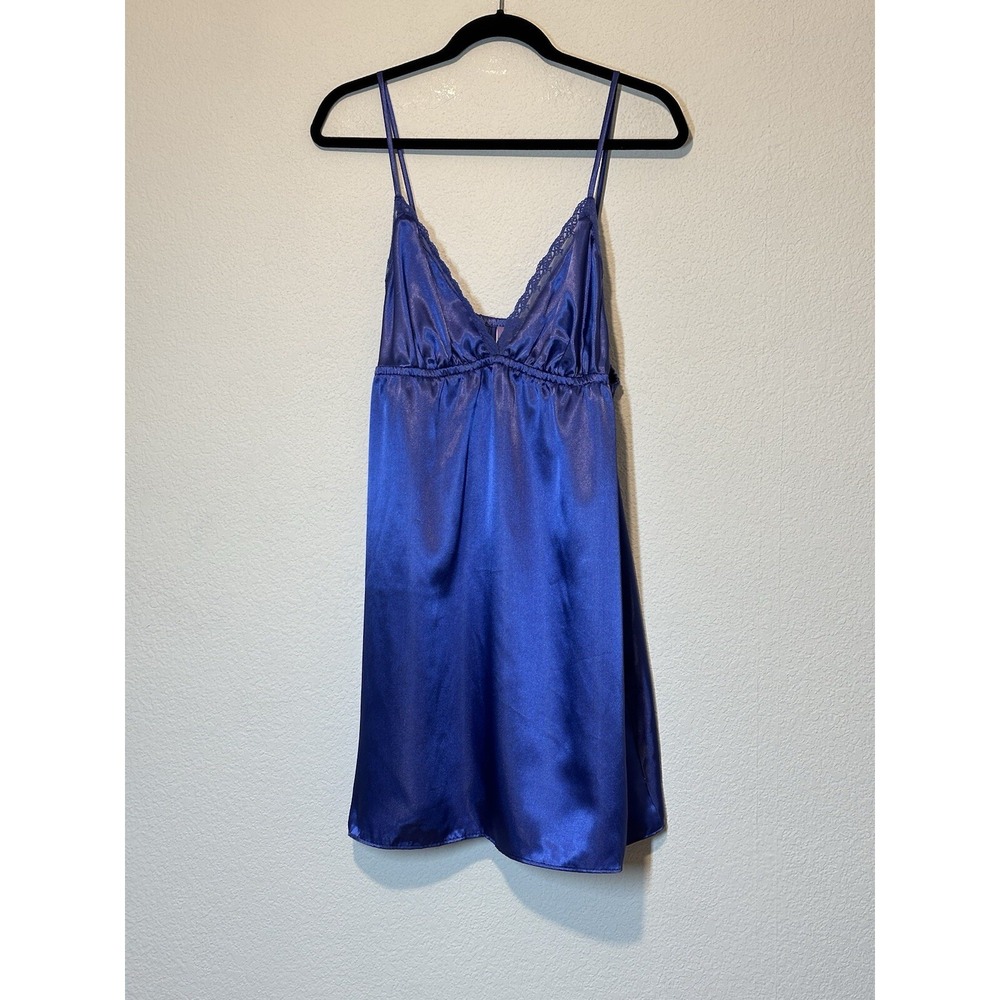 Lilac + London Robe &‎ Nighty XL/XXL Purple Silky Satin Lace Babydoll Empire